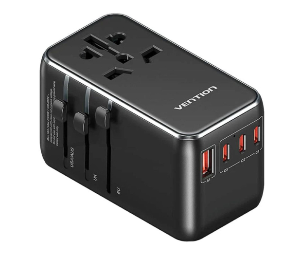 Vention Uniwersalny adapter podróżny 100W GaN 1x USB-A 3x USB-C - 1543465 - zdjęcie